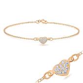 Cute Heart with CZ Stones Bracelet BRS-178-RO-GP